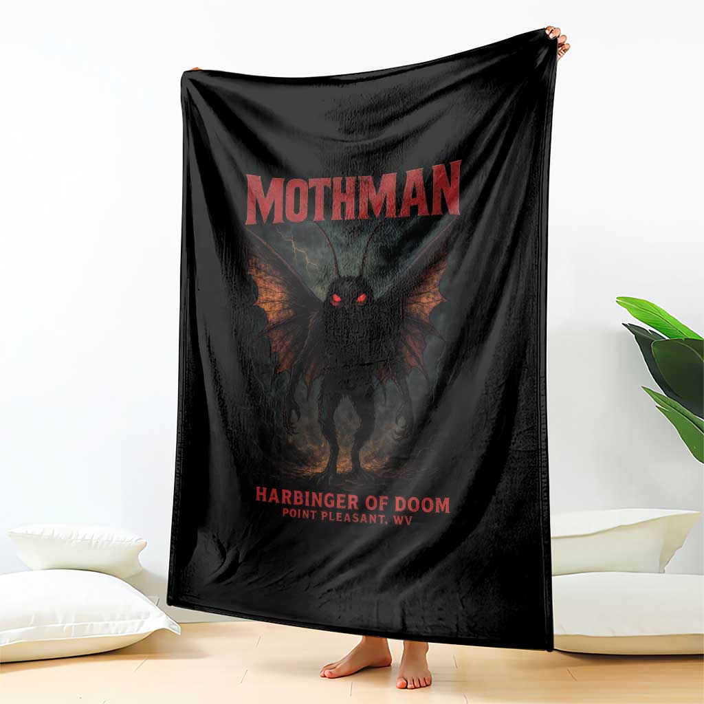 Mothman Throw Blanket Horror Harbinger of Doom Urban Myth Cryptid Creature - Wonder Print Shop