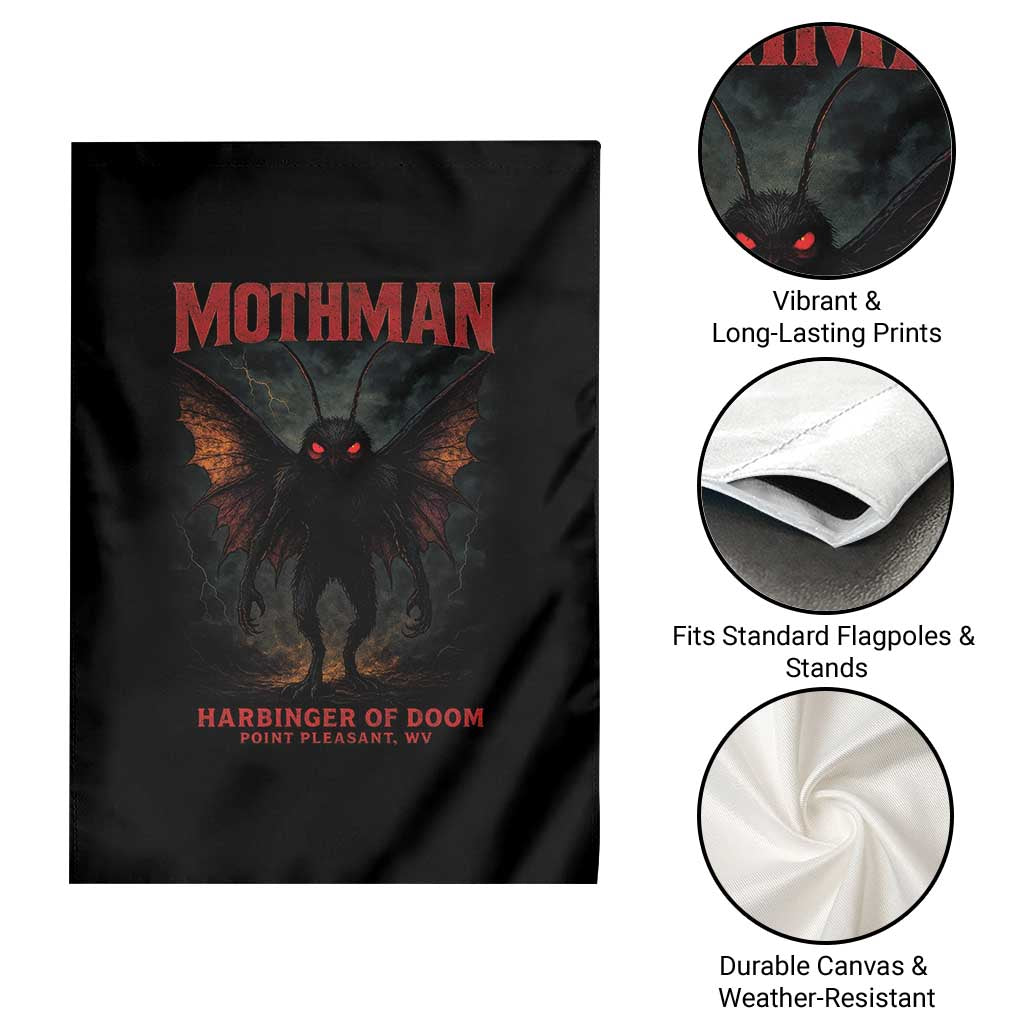 Mothman Garden Flag Horror Harbinger of Doom Urban Myth Cryptid Creature - Wonder Print Shop
