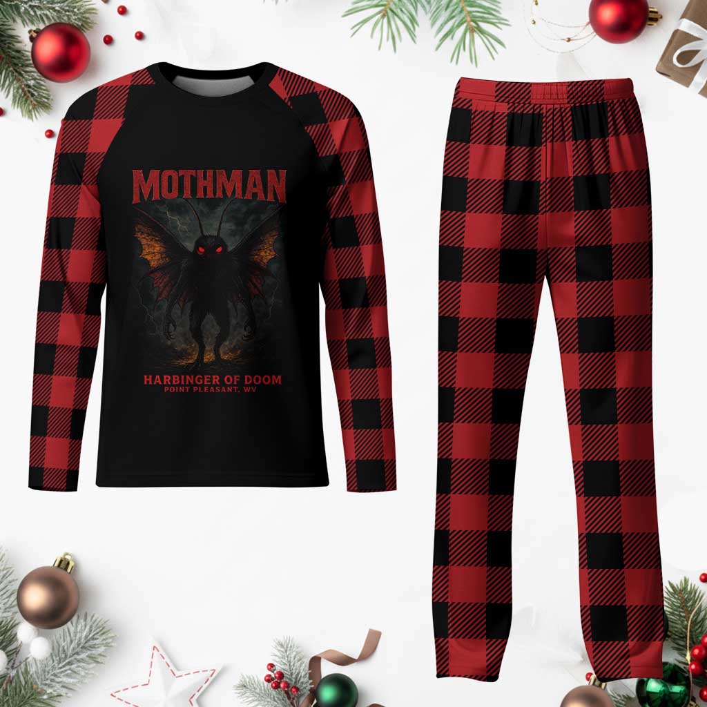 Mothman Plaid Pajama Set Horror Harbinger of Doom Urban Myth Cryptid Creature - Wonder Print Shop