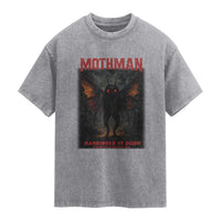 Mothman Washed Cotton T-Shirt Horror Harbinger of Doom Urban Myth Cryptid Creature