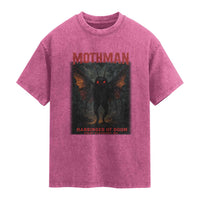 Mothman Washed Cotton T-Shirt Horror Harbinger of Doom Urban Myth Cryptid Creature