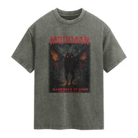 Mothman Washed Cotton T-Shirt Horror Harbinger of Doom Urban Myth Cryptid Creature