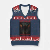 Mothman V-Neck Knit Sweater Vest Horror Harbinger of Doom Urban Myth Cryptid Creature - Wonder Print Shop