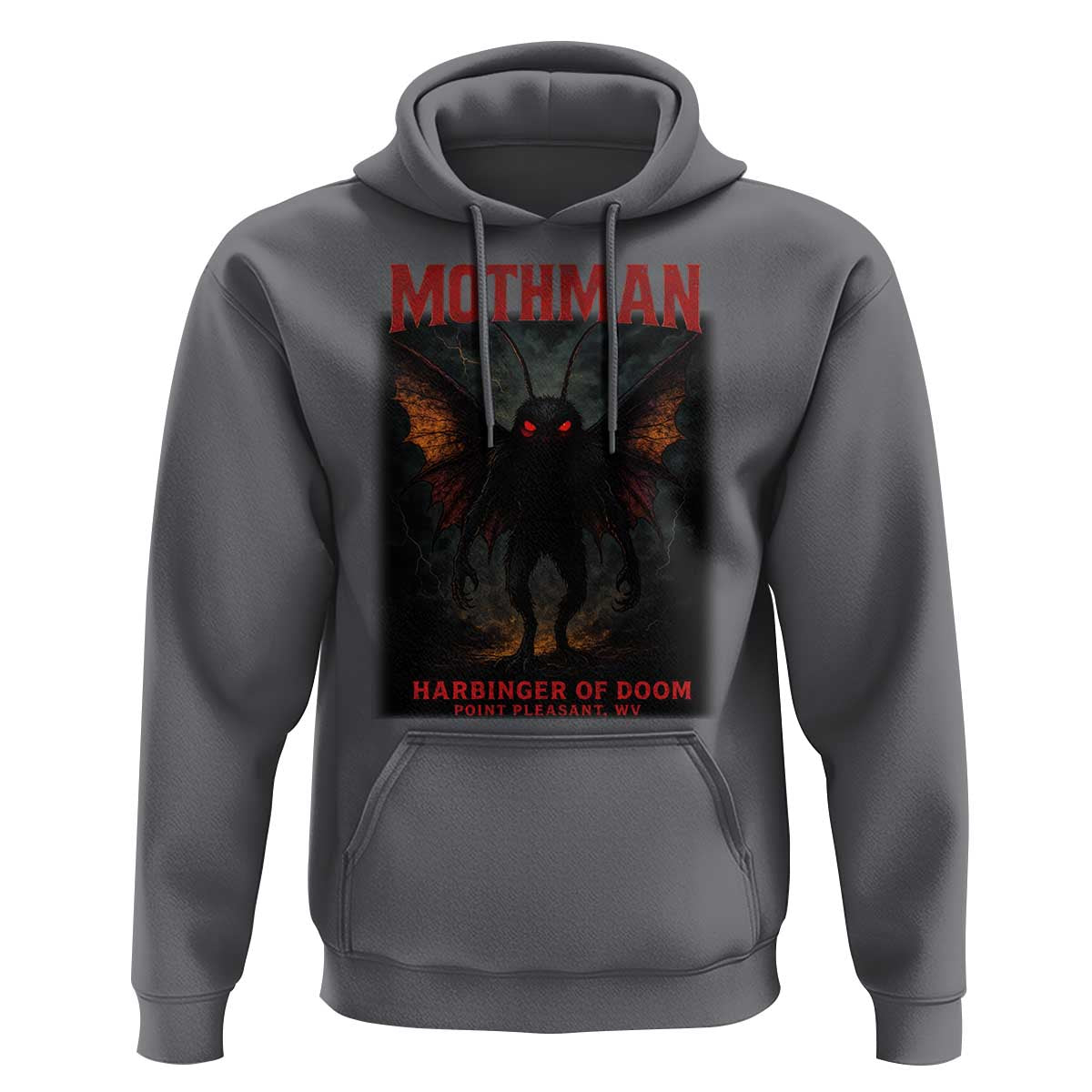 Mothman Hoodie Horror Harbinger of Doom Urban Myth Cryptid Creature - Wonder Print Shop