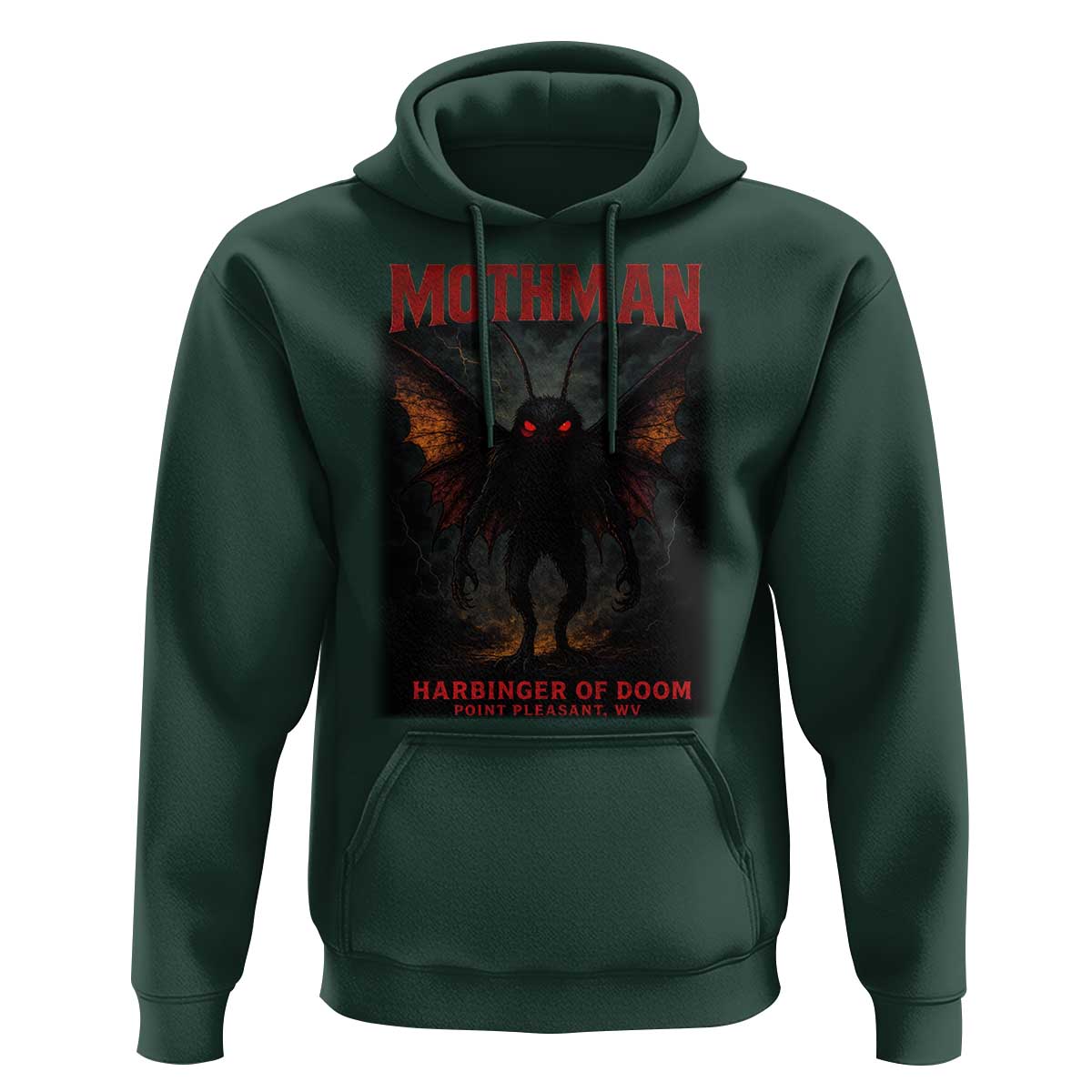 Mothman Hoodie Horror Harbinger of Doom Urban Myth Cryptid Creature - Wonder Print Shop