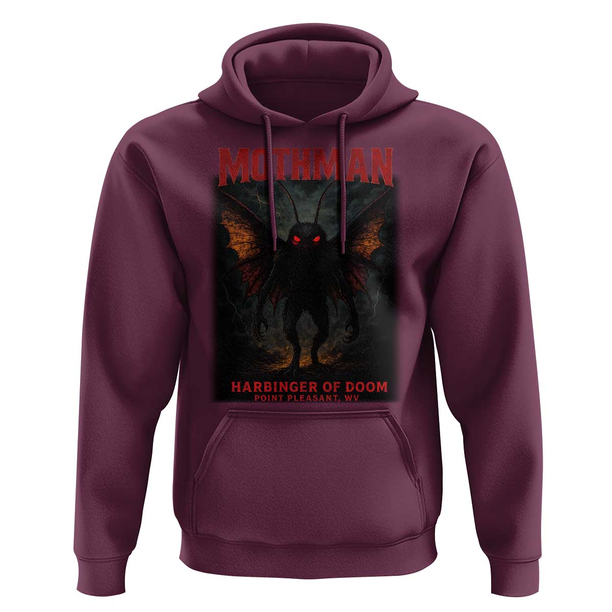 Mothman Hoodie Horror Harbinger of Doom Urban Myth Cryptid Creature - Wonder Print Shop