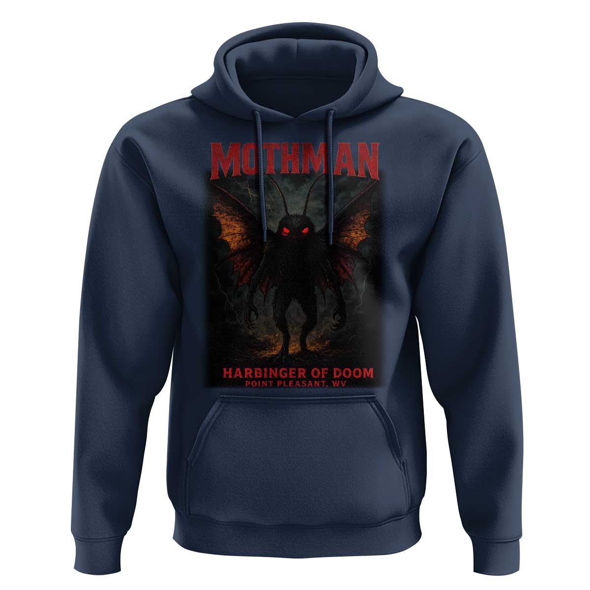 Mothman Hoodie Horror Harbinger of Doom Urban Myth Cryptid Creature - Wonder Print Shop