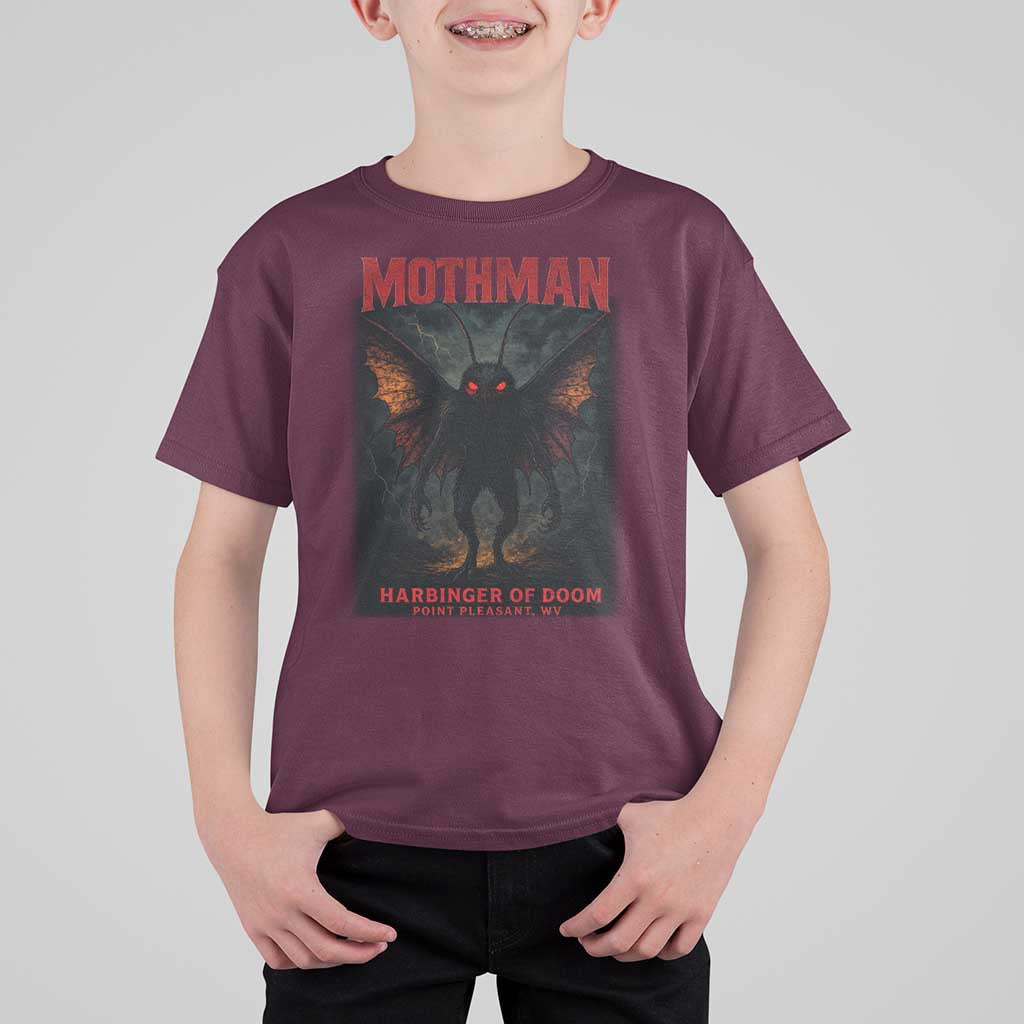 Mothman T Shirt For Kid Horror Harbinger of Doom Urban Myth Cryptid Creature - Wonder Print Shop