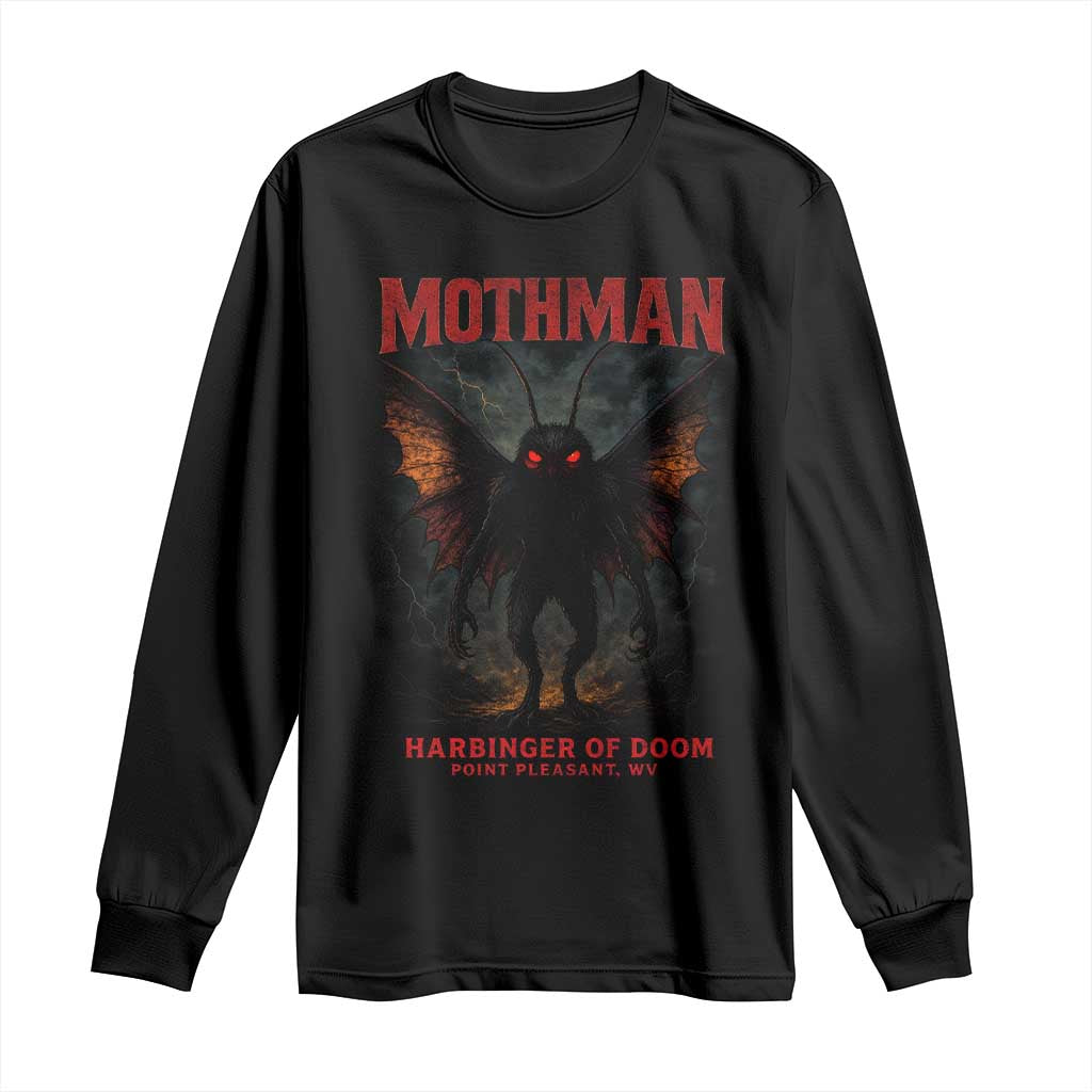Mothman Long Sleeve Shirt Horror Harbinger of Doom Urban Myth Cryptid Creature - Wonder Print Shop
