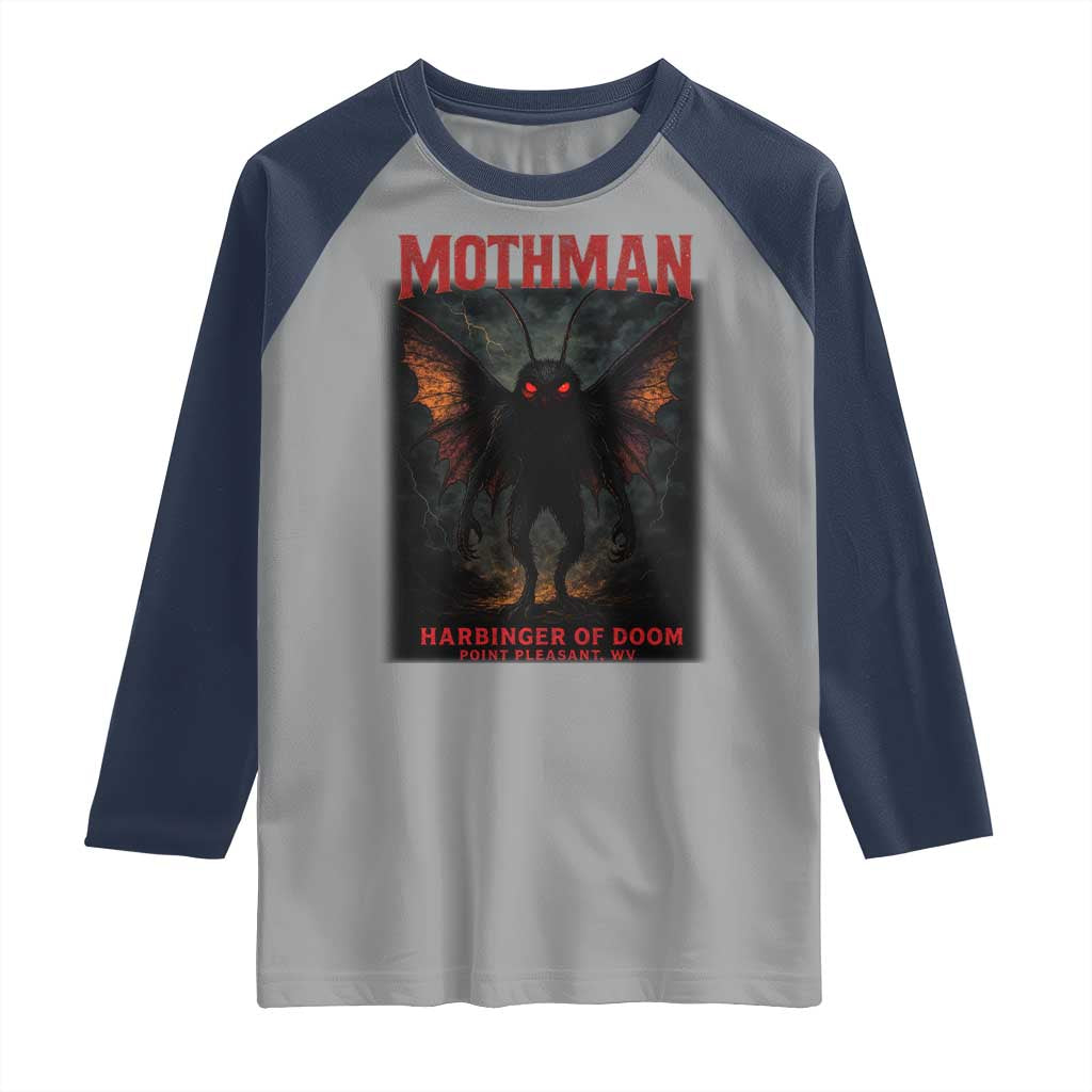 Mothman Raglan Shirt Horror Harbinger of Doom Urban Myth Cryptid Creature - Wonder Print Shop