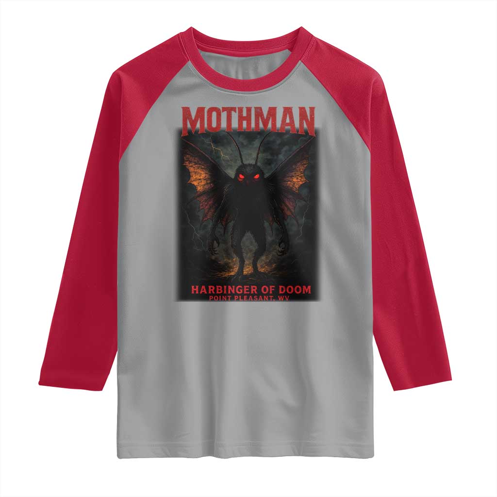 Mothman Raglan Shirt Horror Harbinger of Doom Urban Myth Cryptid Creature - Wonder Print Shop