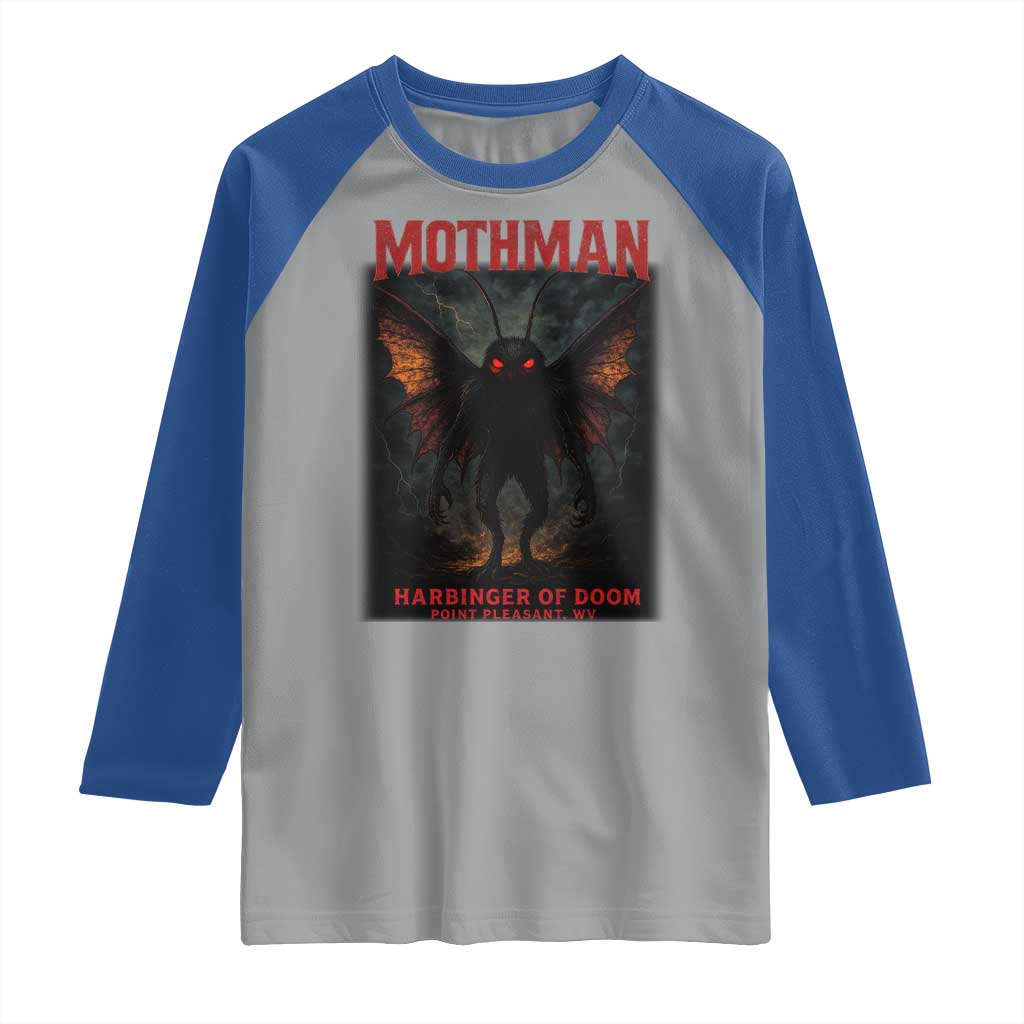 Mothman Raglan Shirt Horror Harbinger of Doom Urban Myth Cryptid Creature - Wonder Print Shop