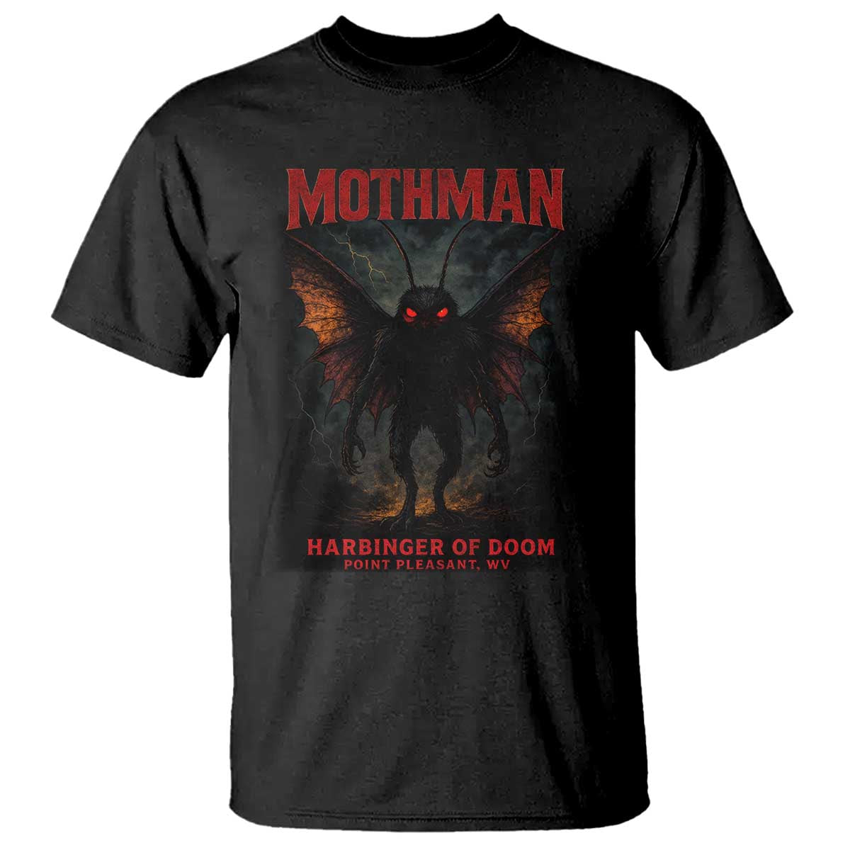 Mothman T Shirt Horror Harbinger of Doom Urban Myth Cryptid Creature - Wonder Print Shop