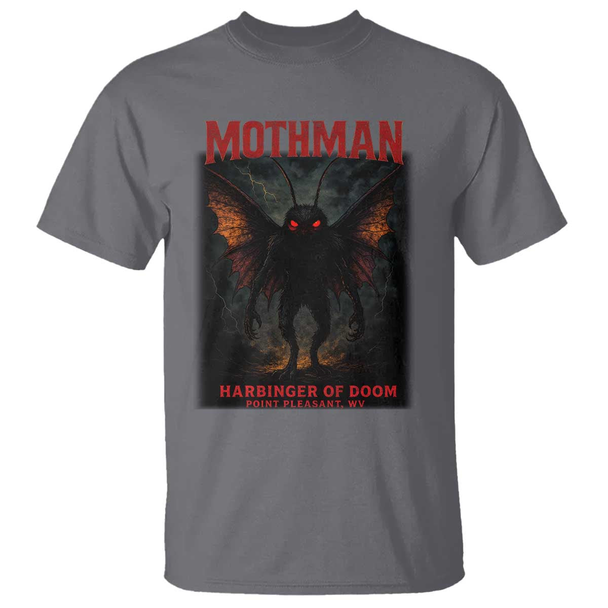 Mothman T Shirt Horror Harbinger of Doom Urban Myth Cryptid Creature - Wonder Print Shop