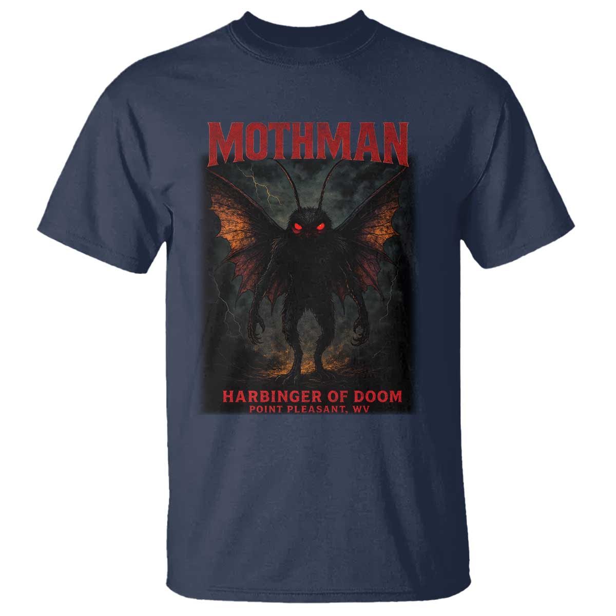 Mothman T Shirt Horror Harbinger of Doom Urban Myth Cryptid Creature - Wonder Print Shop