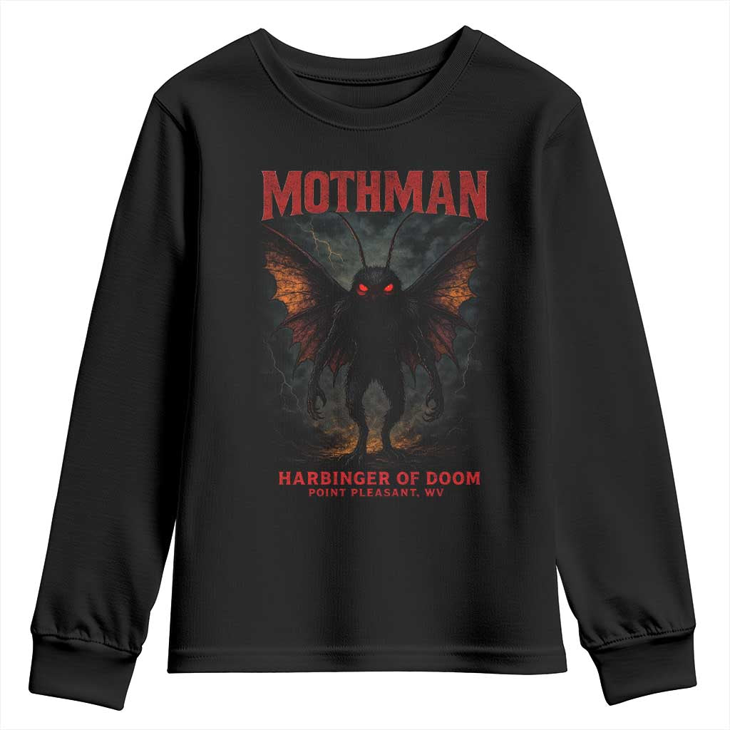 Mothman Youth Sweatshirt Horror Harbinger of Doom Urban Myth Cryptid Creature - Wonder Print Shop