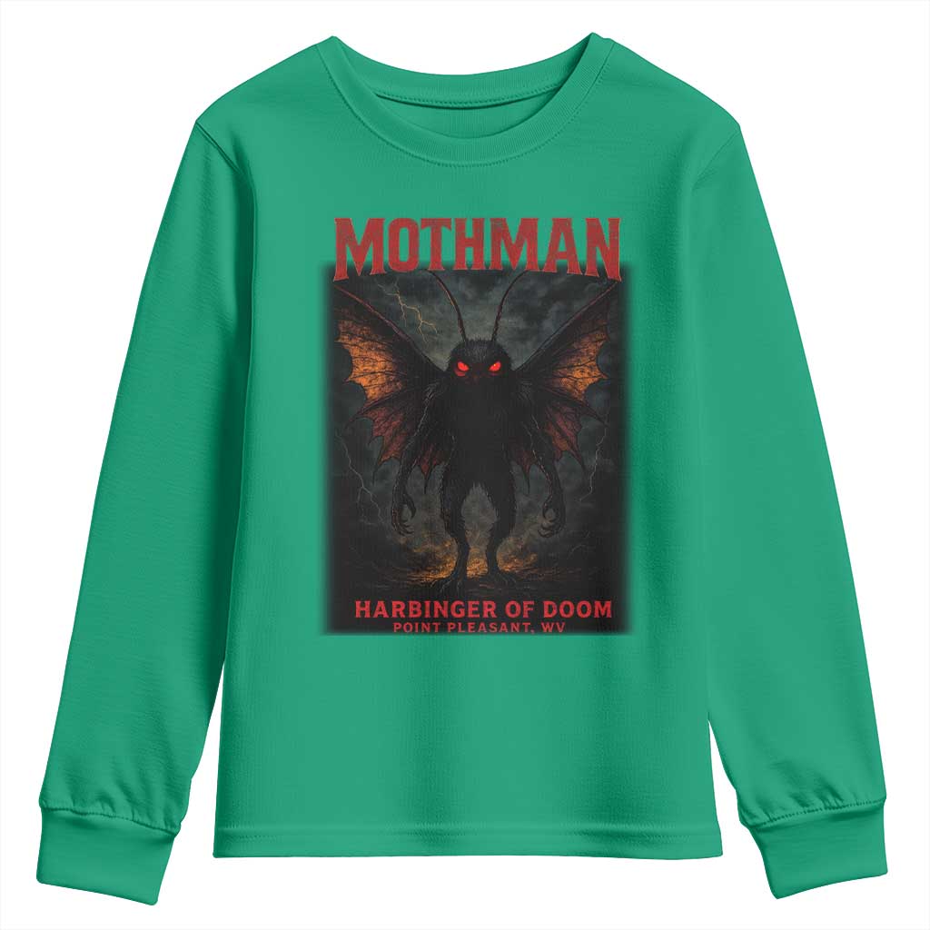 Mothman Youth Sweatshirt Horror Harbinger of Doom Urban Myth Cryptid Creature - Wonder Print Shop