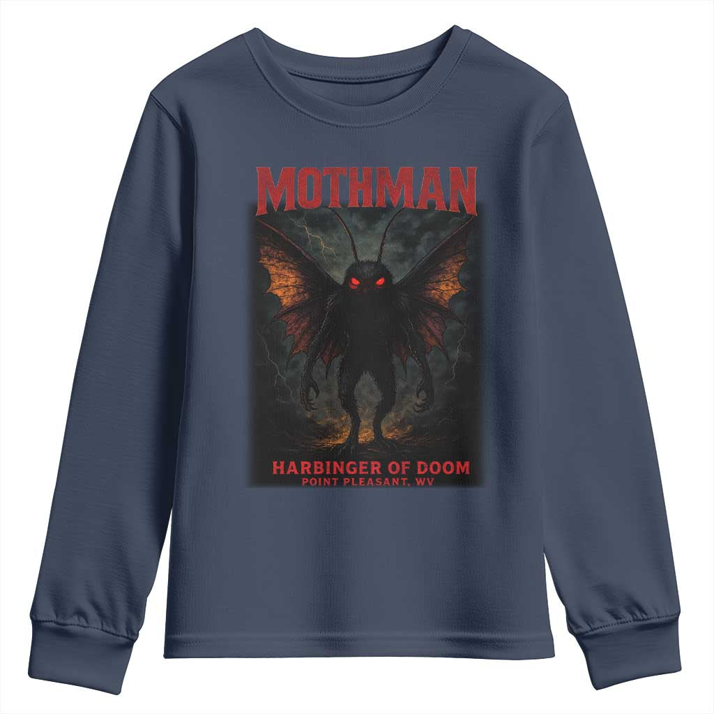 Mothman Youth Sweatshirt Horror Harbinger of Doom Urban Myth Cryptid Creature - Wonder Print Shop