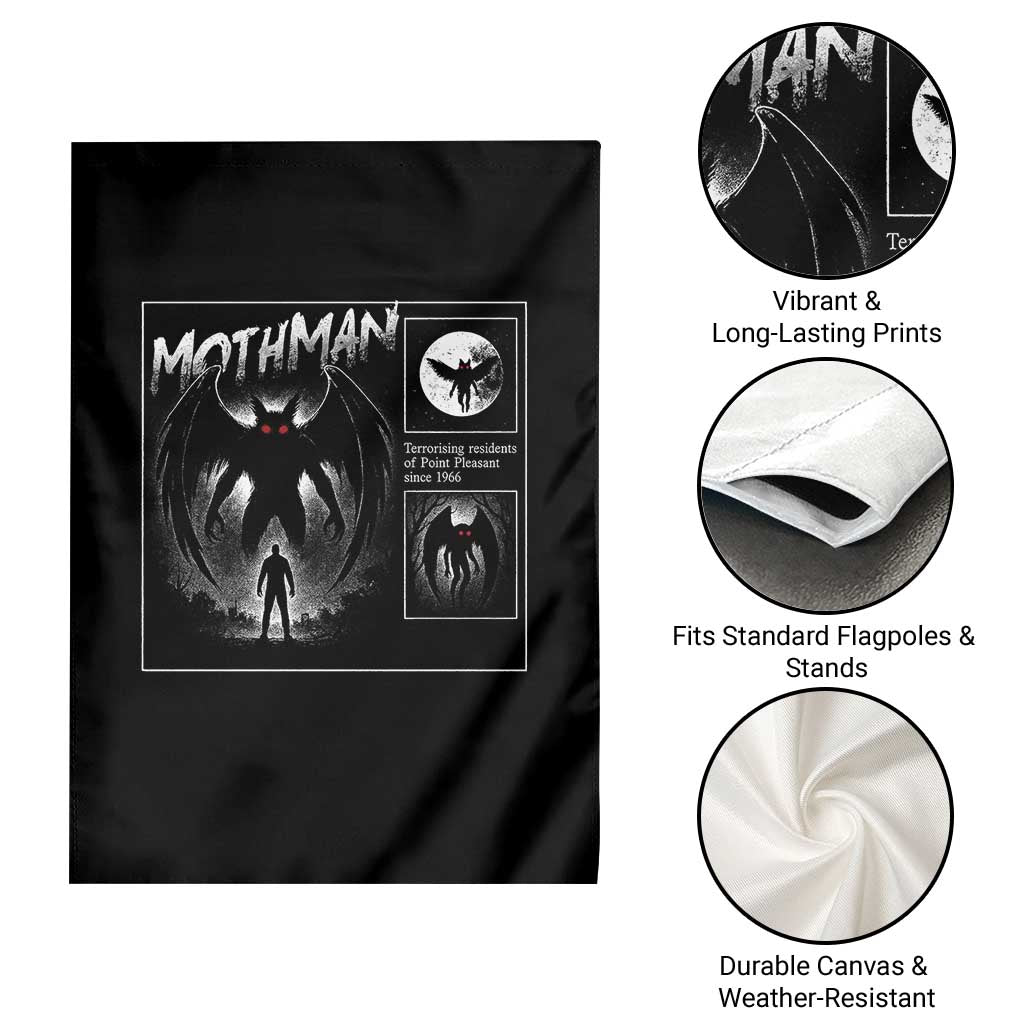 Mothman Garden Flag Retro Horror Manga Urban Myth Cryptid Creature - Wonder Print Shop