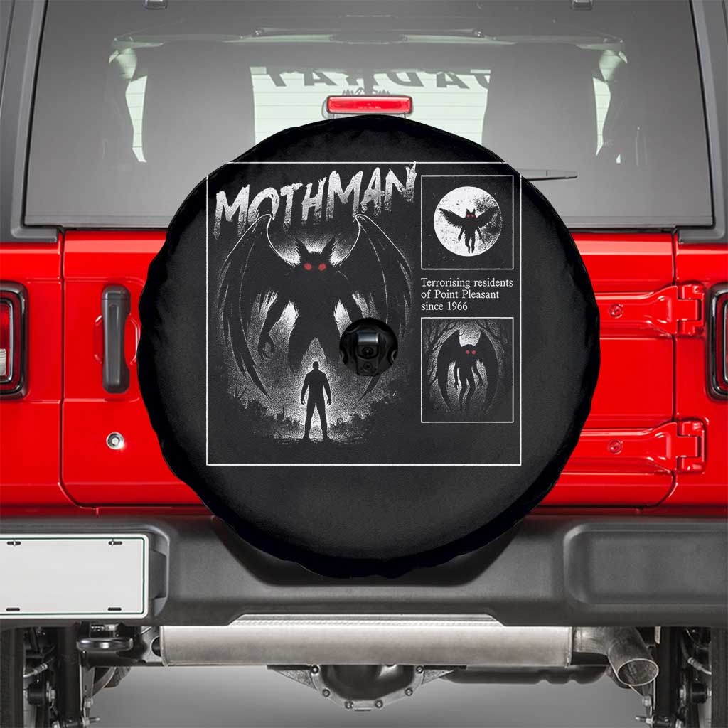 Mothman Spare Tire Cover Retro Horror Manga Urban Myth Cryptid Creature - Wonder Print Shop