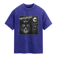 Mothman Washed Cotton T-Shirt Retro Horror Manga Urban Myth Cryptid Creature