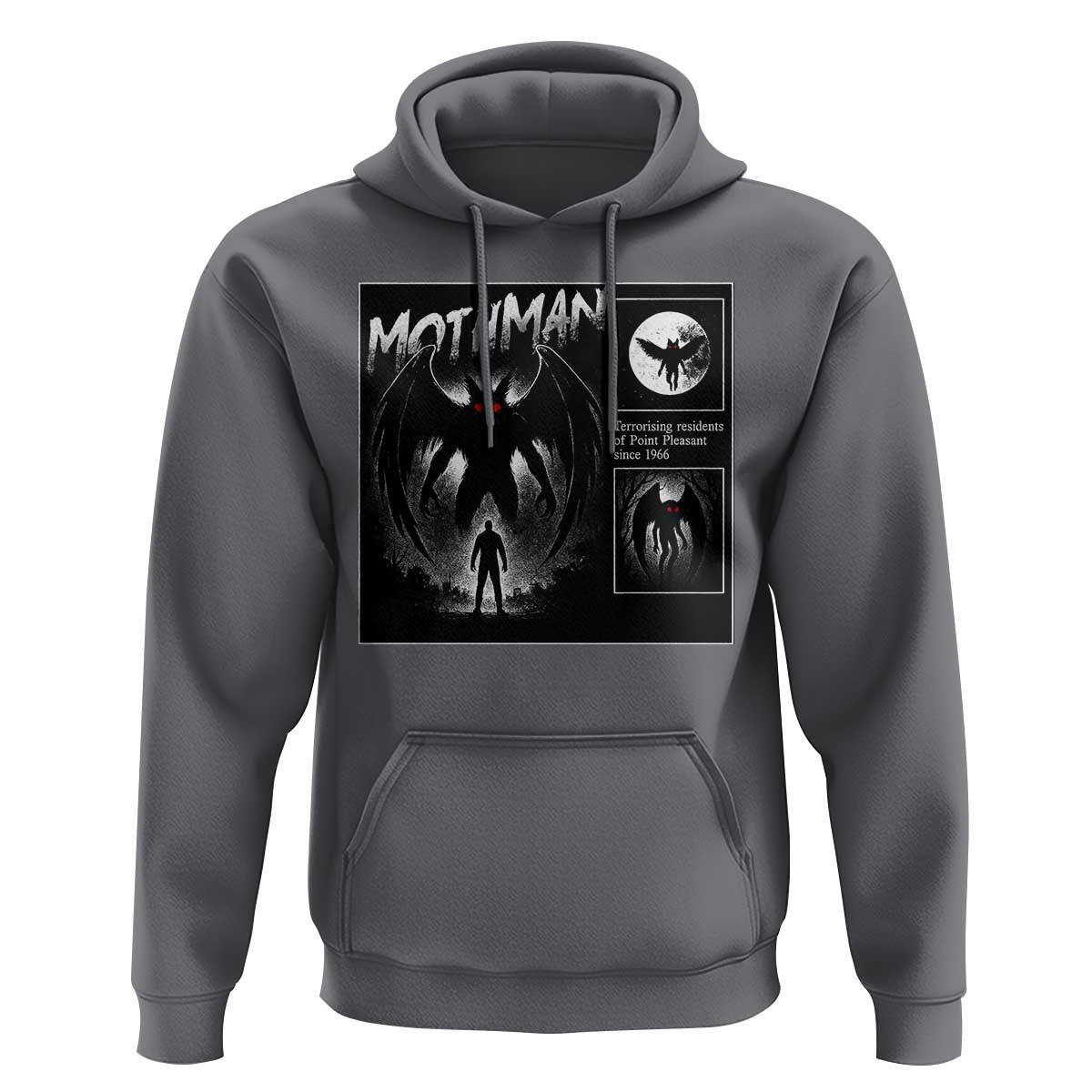Mothman Hoodie Retro Horror Manga Urban Myth Cryptid Creature - Wonder Print Shop