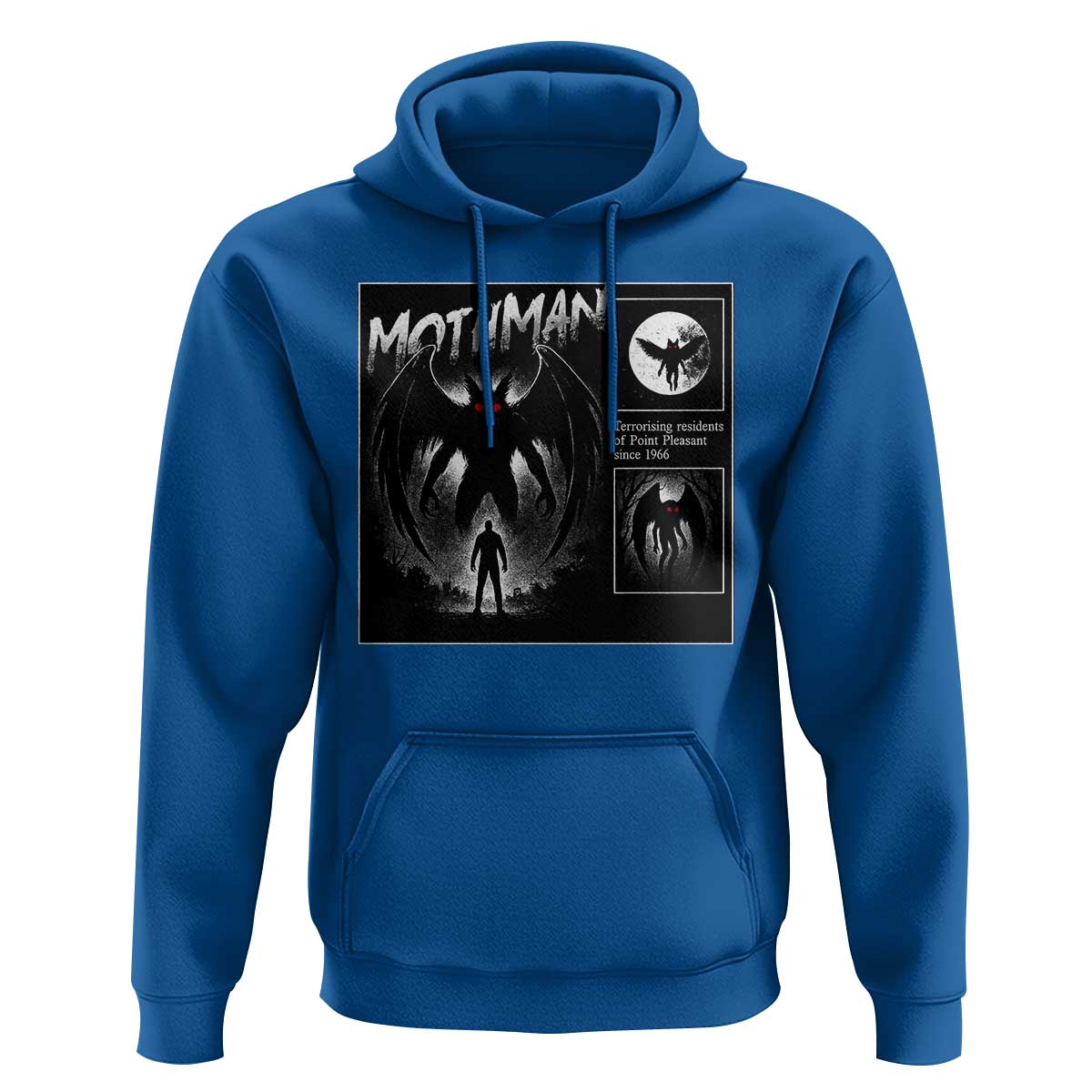 Mothman Hoodie Retro Horror Manga Urban Myth Cryptid Creature - Wonder Print Shop