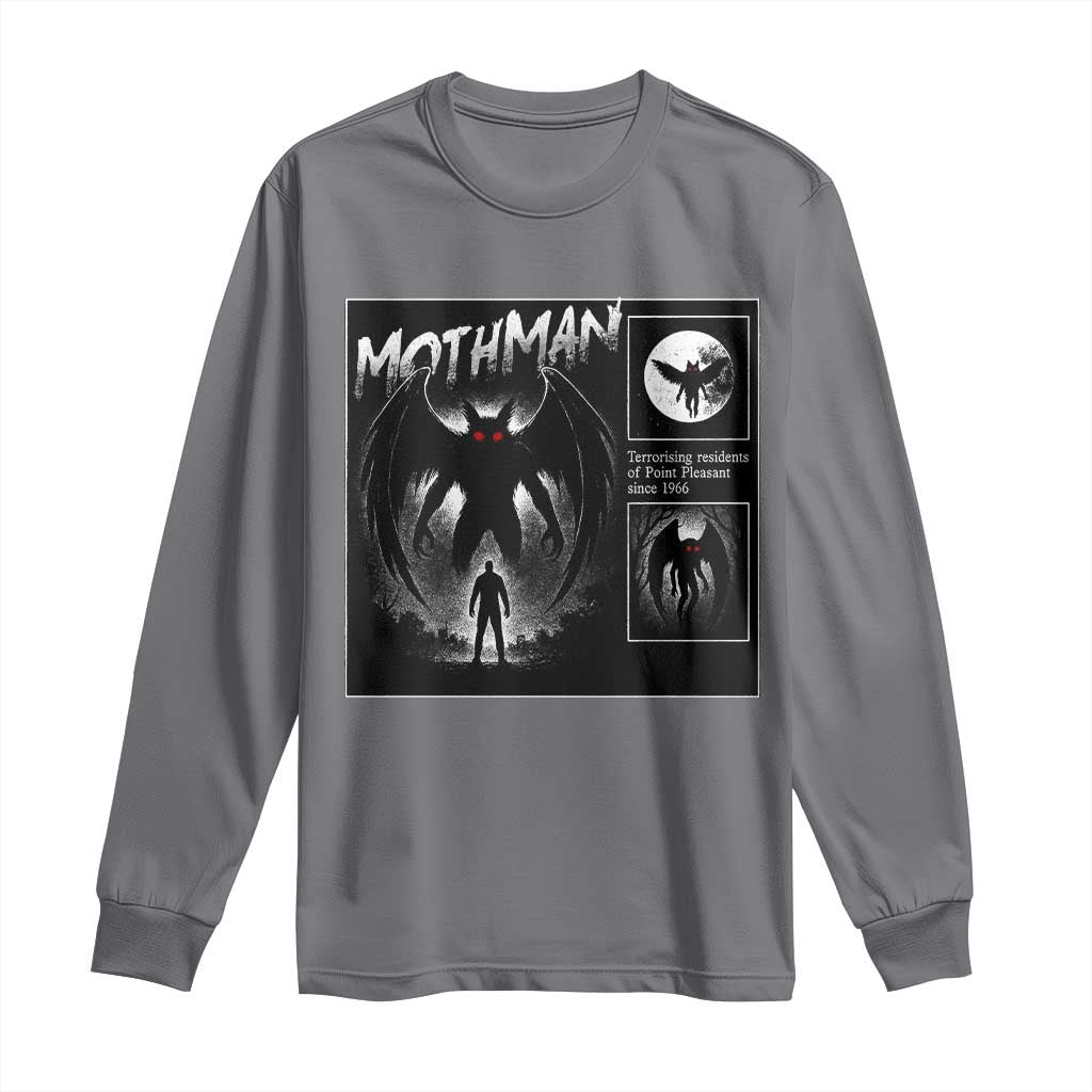 Mothman Long Sleeve Shirt Retro Horror Manga Urban Myth Cryptid Creature - Wonder Print Shop