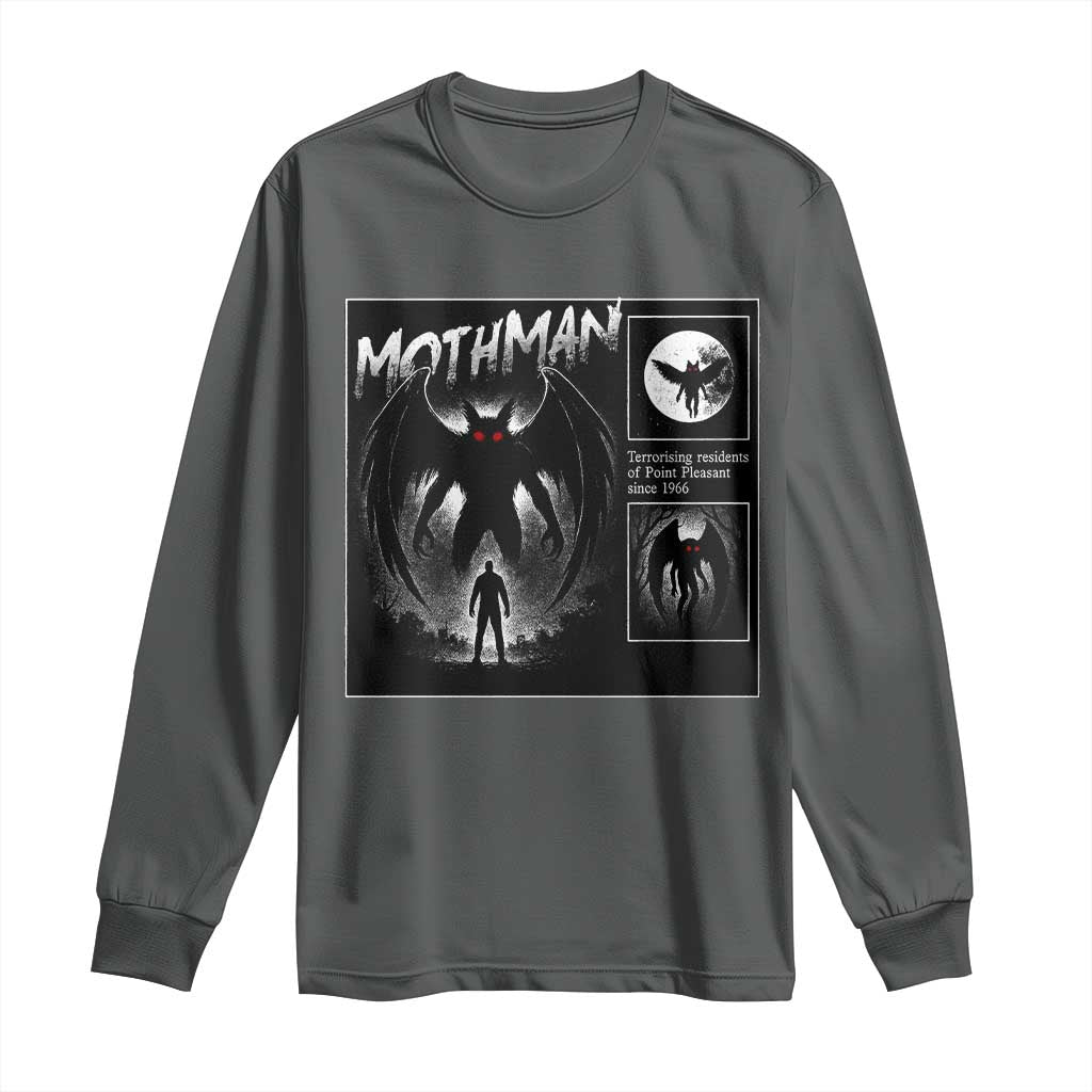 Mothman Long Sleeve Shirt Retro Horror Manga Urban Myth Cryptid Creature - Wonder Print Shop