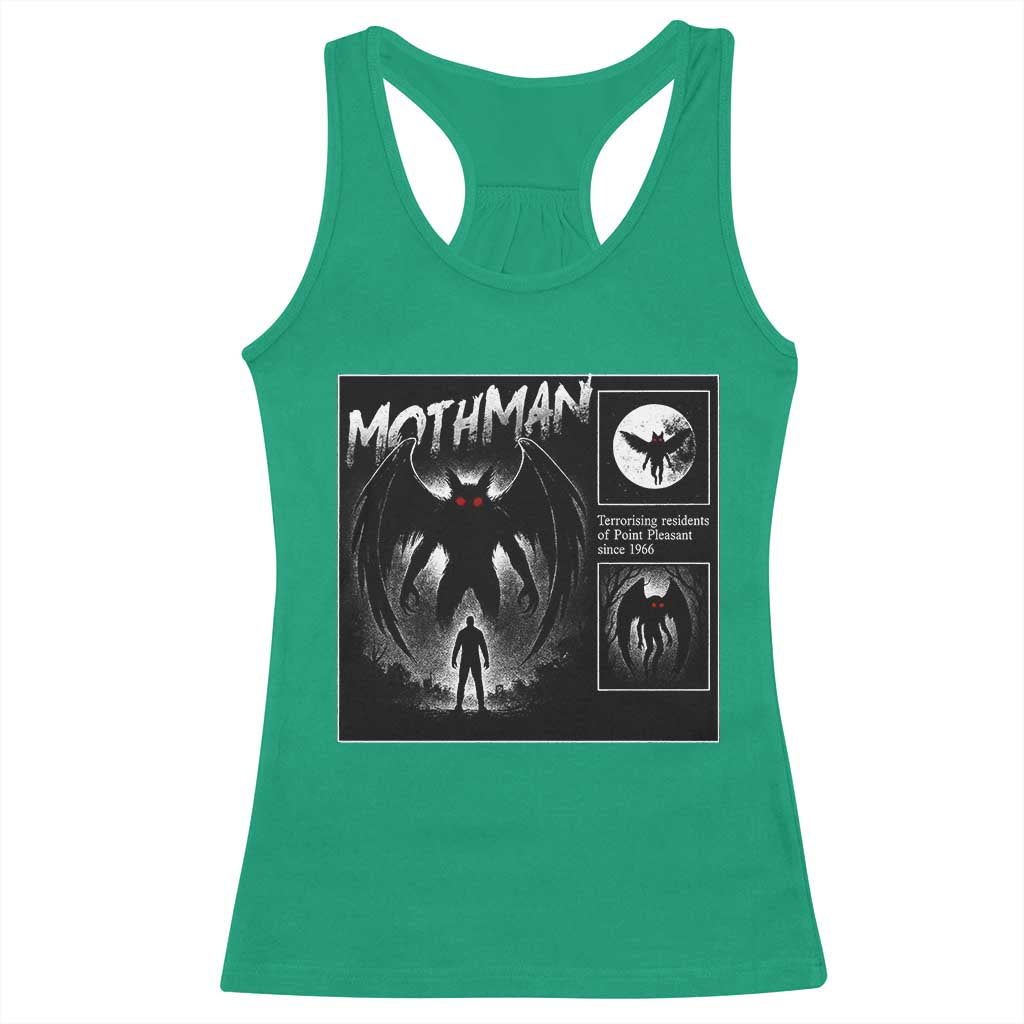 Mothman Racerback Tank Top Retro Horror Manga Urban Myth Cryptid Creature - Wonder Print Shop