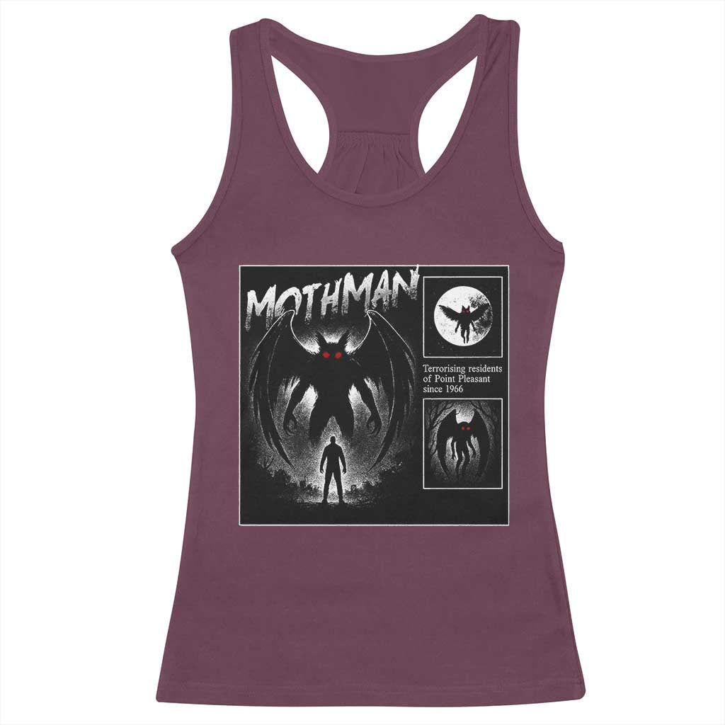 Mothman Racerback Tank Top Retro Horror Manga Urban Myth Cryptid Creature - Wonder Print Shop