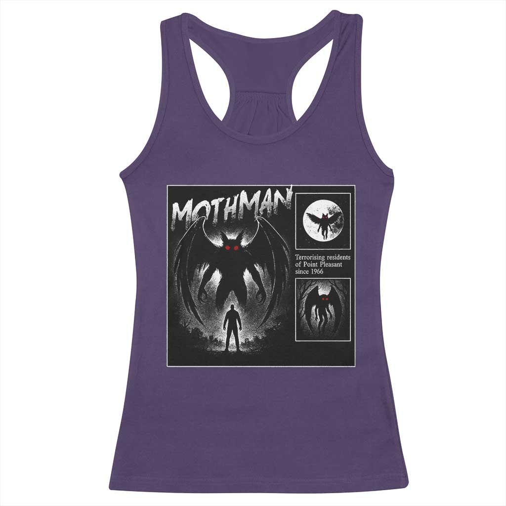 Mothman Racerback Tank Top Retro Horror Manga Urban Myth Cryptid Creature - Wonder Print Shop