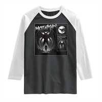 Mothman Raglan Shirt Retro Horror Manga Urban Myth Cryptid Creature - Wonder Print Shop