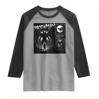 Mothman Raglan Shirt Retro Horror Manga Urban Myth Cryptid Creature - Wonder Print Shop