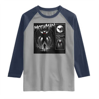 Mothman Raglan Shirt Retro Horror Manga Urban Myth Cryptid Creature - Wonder Print Shop