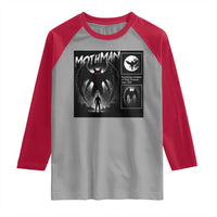 Mothman Raglan Shirt Retro Horror Manga Urban Myth Cryptid Creature - Wonder Print Shop