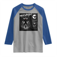 Mothman Raglan Shirt Retro Horror Manga Urban Myth Cryptid Creature - Wonder Print Shop