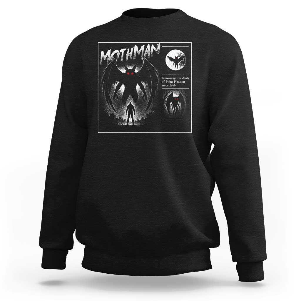 Mothman Sweatshirt Retro Horror Manga Urban Myth Cryptid Creature - Wonder Print Shop
