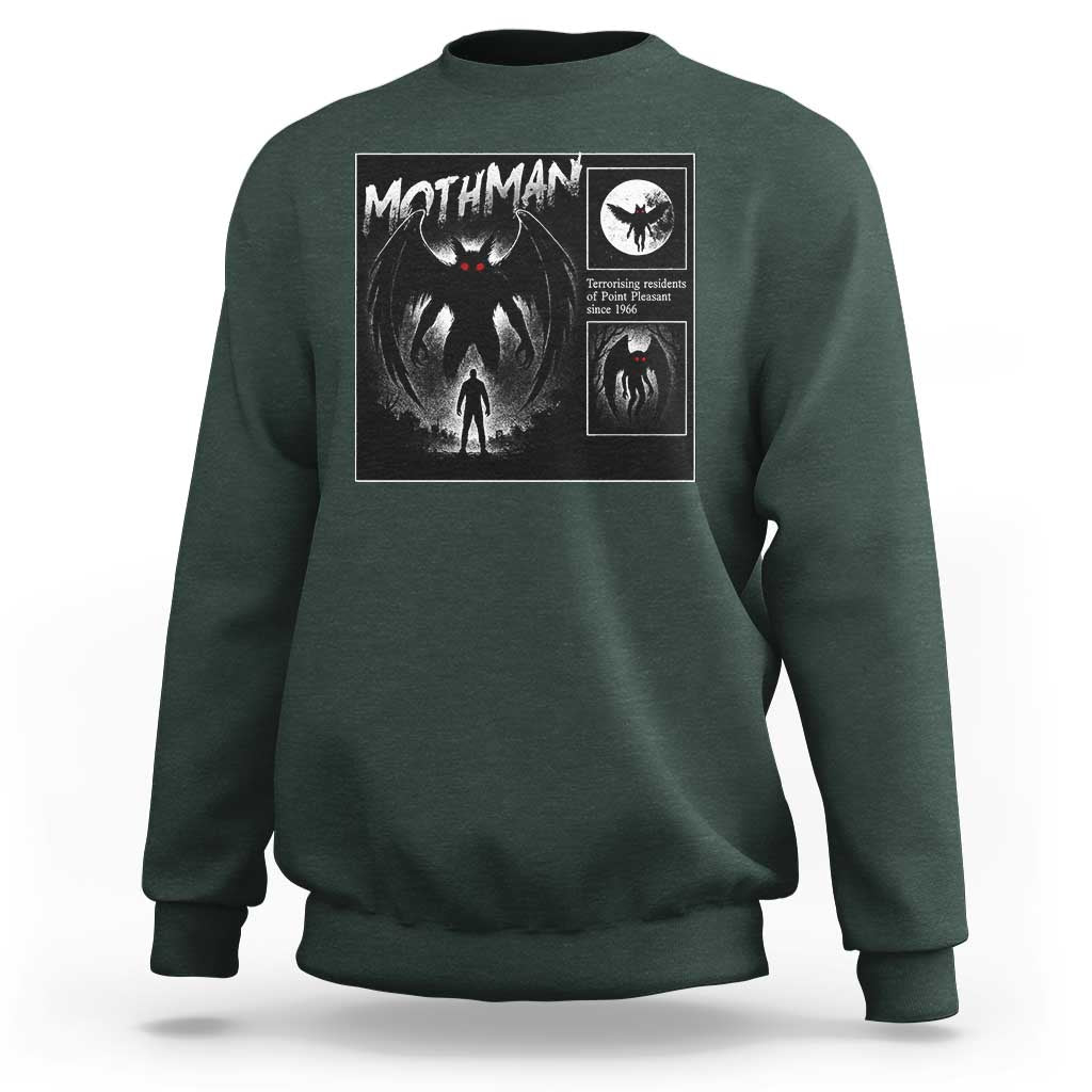 Mothman Sweatshirt Retro Horror Manga Urban Myth Cryptid Creature - Wonder Print Shop