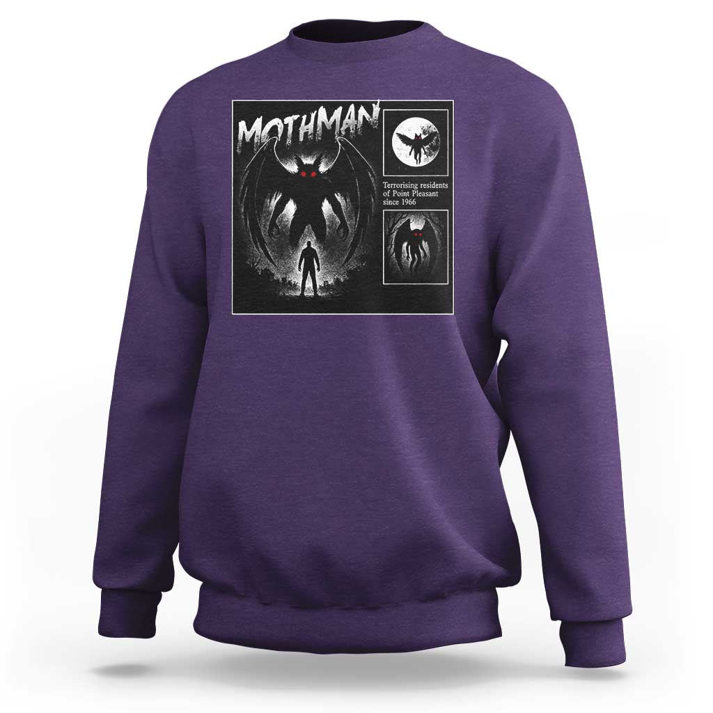 Mothman Sweatshirt Retro Horror Manga Urban Myth Cryptid Creature - Wonder Print Shop