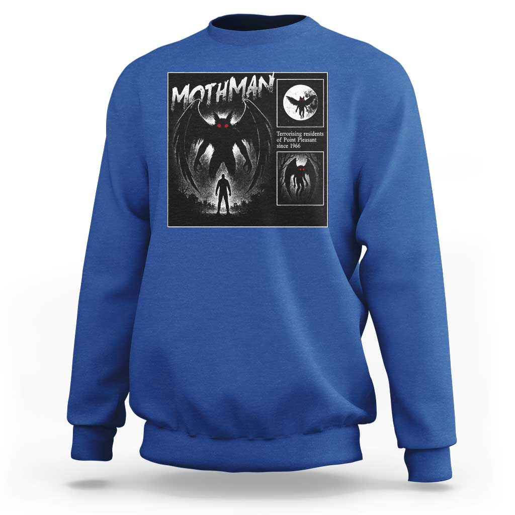 Mothman Sweatshirt Retro Horror Manga Urban Myth Cryptid Creature - Wonder Print Shop