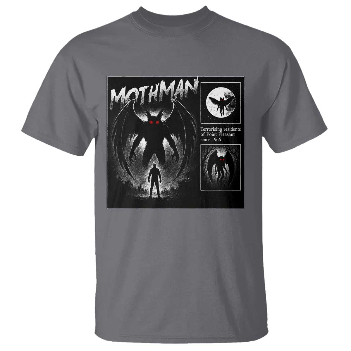 Mothman T Shirt Retro Horror Manga Urban Myth Cryptid Creature - Wonder Print Shop