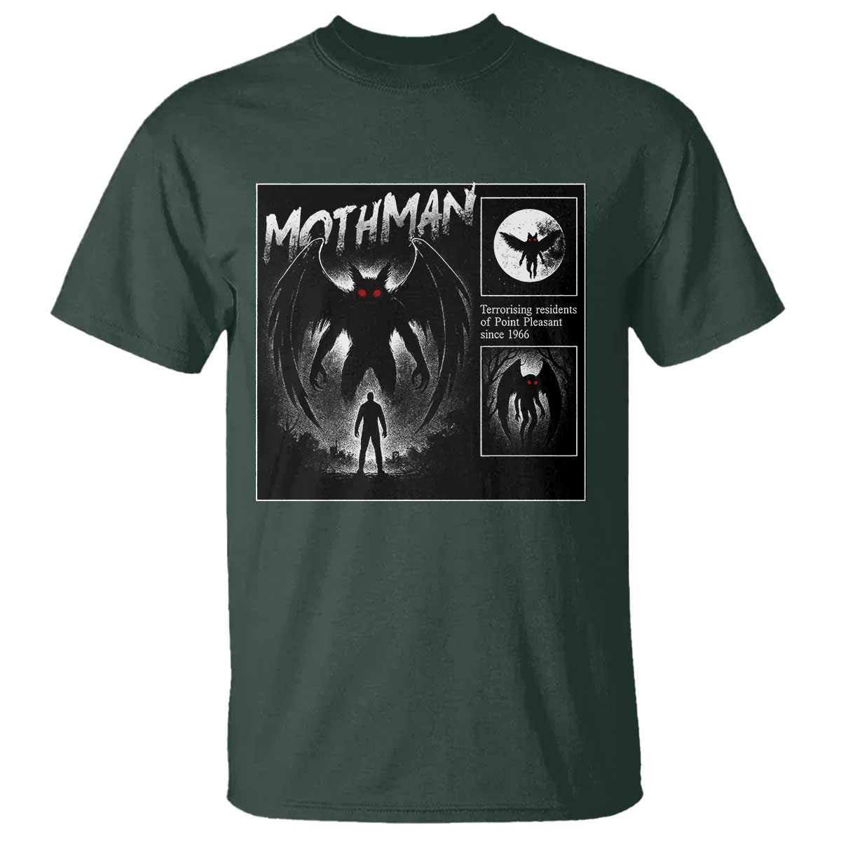 Mothman T Shirt Retro Horror Manga Urban Myth Cryptid Creature - Wonder Print Shop
