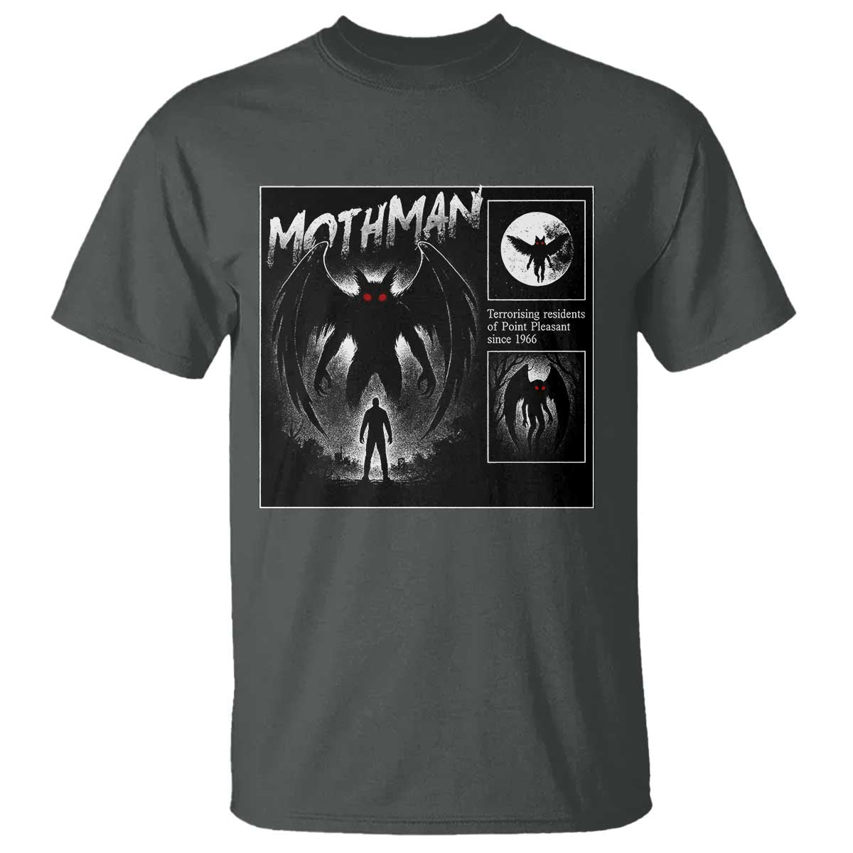 Mothman T Shirt Retro Horror Manga Urban Myth Cryptid Creature - Wonder Print Shop
