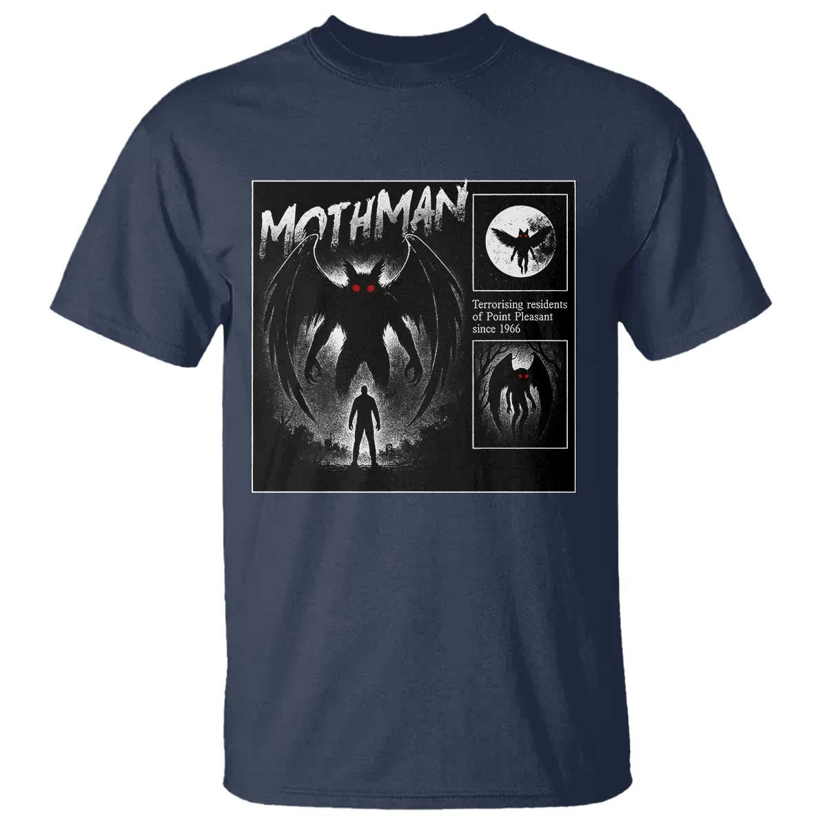 Mothman T Shirt Retro Horror Manga Urban Myth Cryptid Creature - Wonder Print Shop