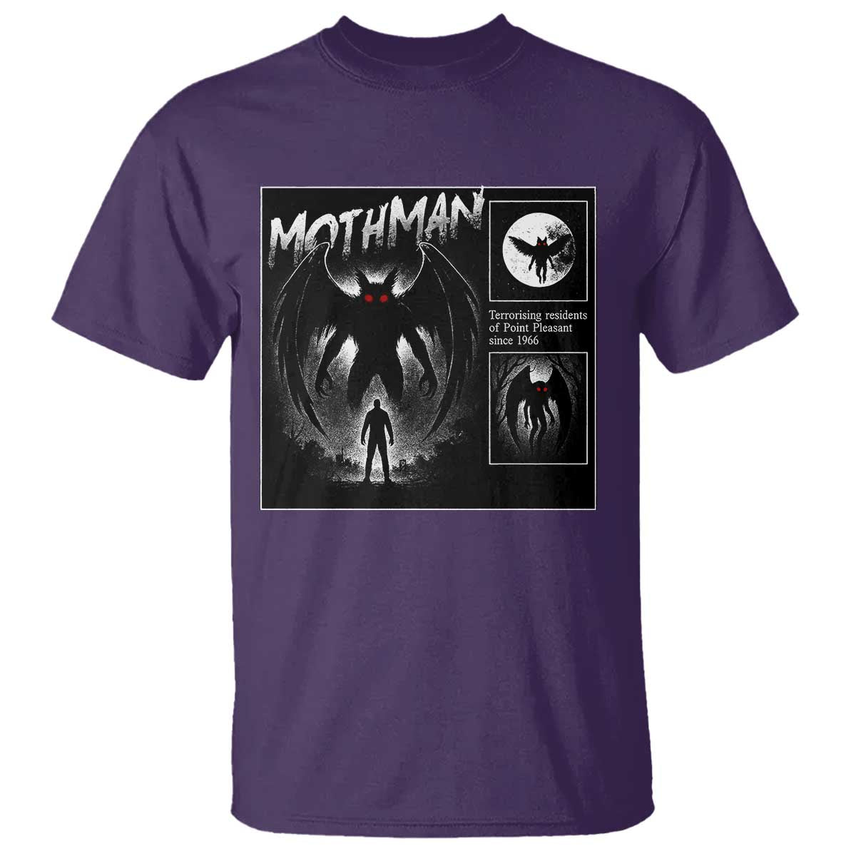 Mothman T Shirt Retro Horror Manga Urban Myth Cryptid Creature - Wonder Print Shop