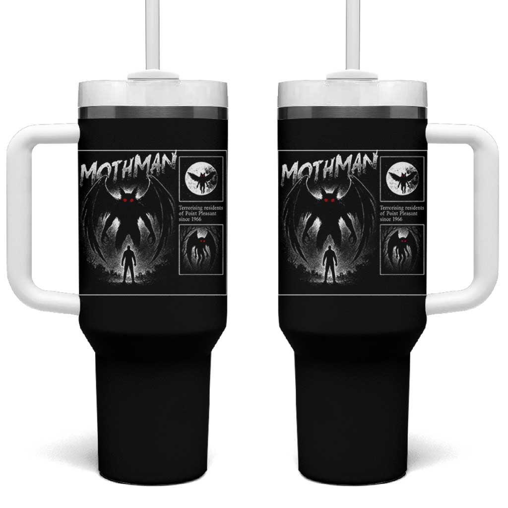 Mothman Tumbler With Handle Retro Horror Manga Urban Myth Cryptid Creature - Wonder Print Shop