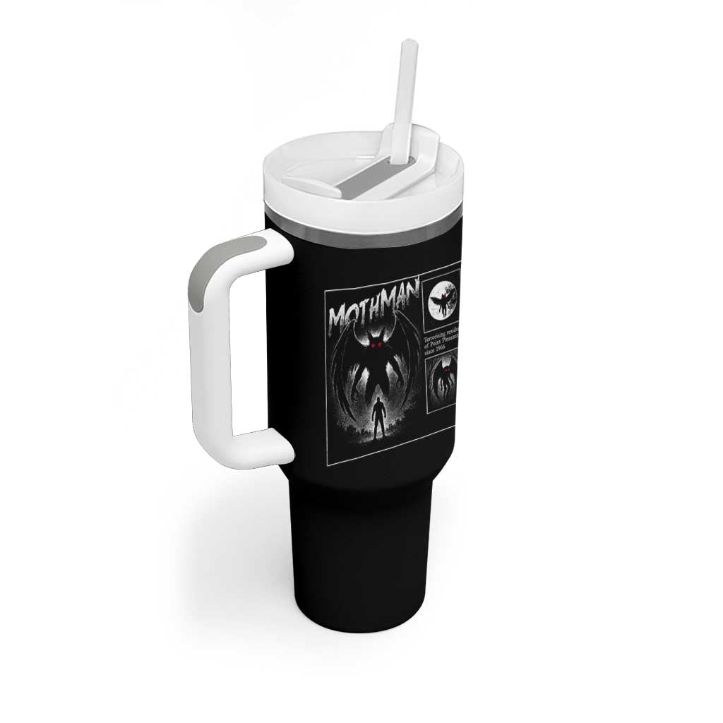 Mothman Tumbler With Handle Retro Horror Manga Urban Myth Cryptid Creature - Wonder Print Shop