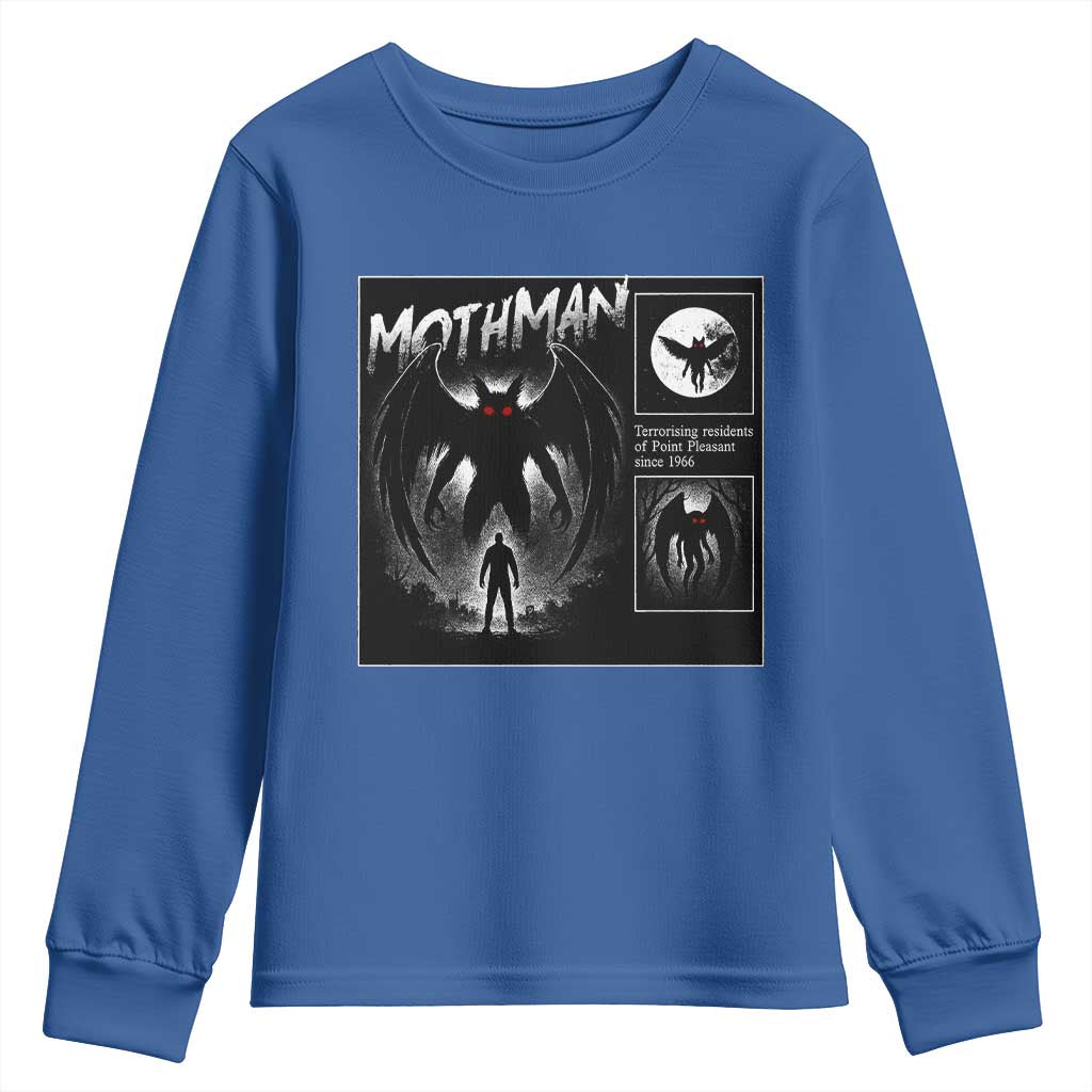 Mothman Youth Sweatshirt Retro Horror Manga Urban Myth Cryptid Creature - Wonder Print Shop