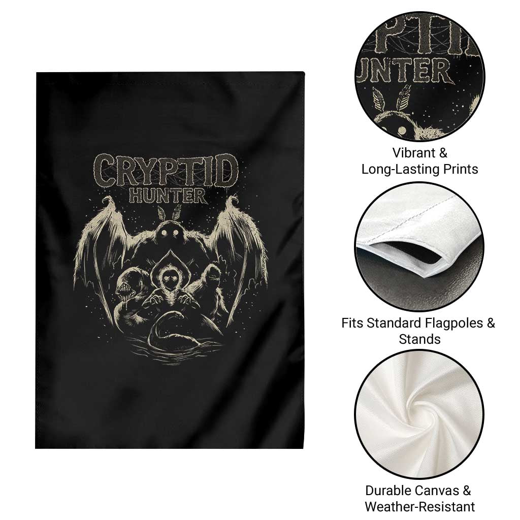 Retro Cryptid Hunter Garden Flag Mothman Bigfoot Loch Ness Monster Cryptids - Wonder Print Shop